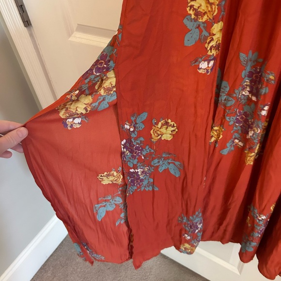 Free People Red Long Sleeve Maxi Dress Medium - Picture 2 of 7